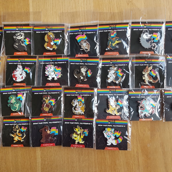 Fursona Pins Pansexual Pride Flag Pins (Seconds)