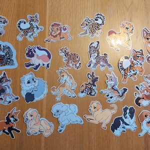 Feline and Canine Stickers by Fursona Pins