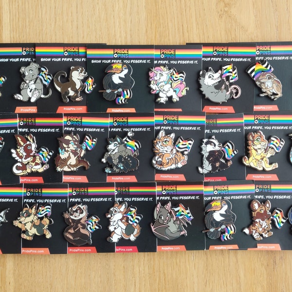 Fursona Pins Straight Ally Pride Flag Pins (Seconds)