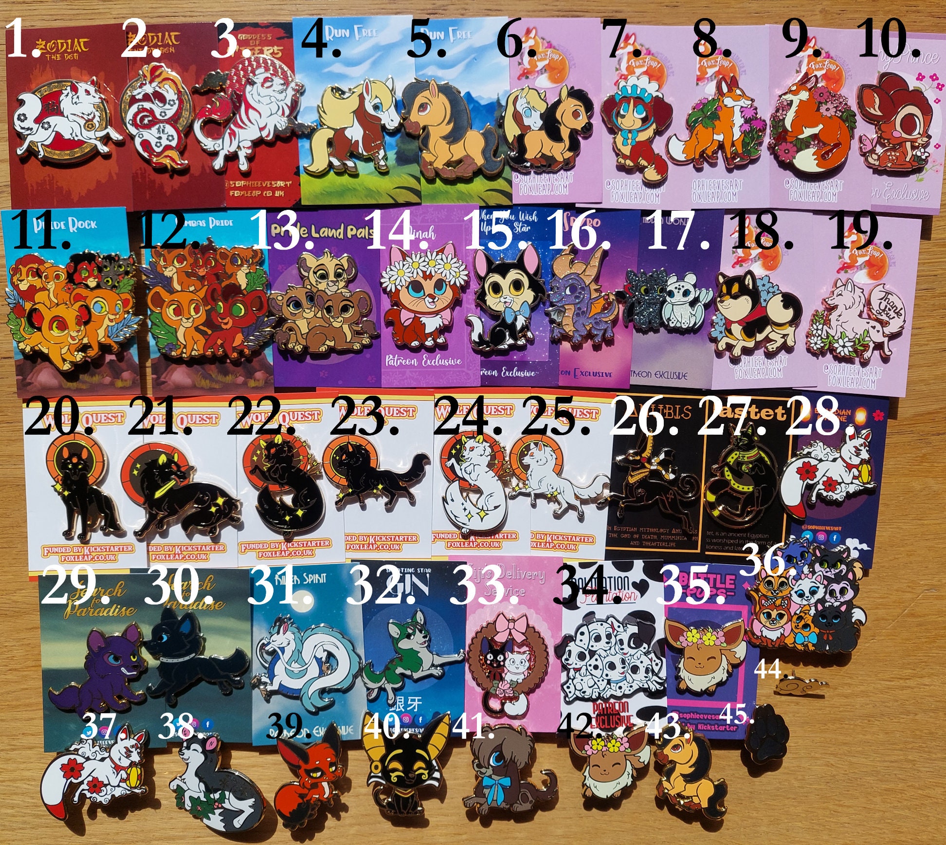 Lote 2 de reventa de pins de fantasía animal