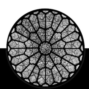 Notre Dame - Rose Window - A5 Digital Art Print (Unframed)