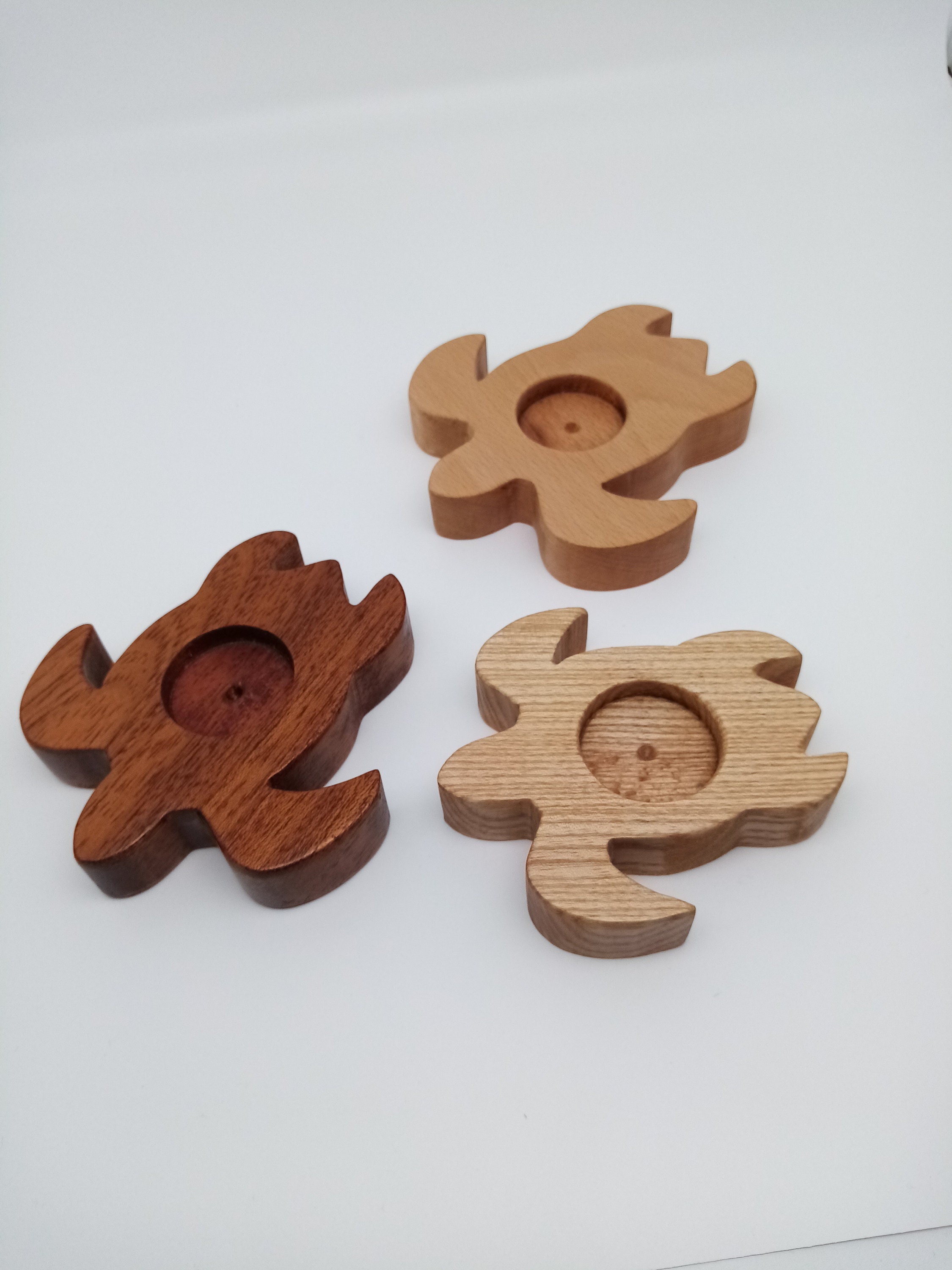 Lot de 3 Tortues Bougeoirs, Décoration Originale et Artisanale Unique