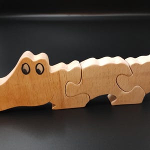 3-delige houten krokodillenpuzzel