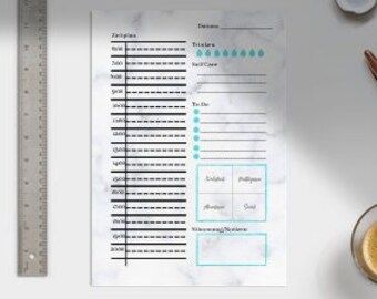 Planificador diario para estructurar la rutina diaria en alemán e inglés.