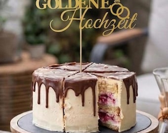 Adorno para tarta de bodas de oro, decoración para tartas.