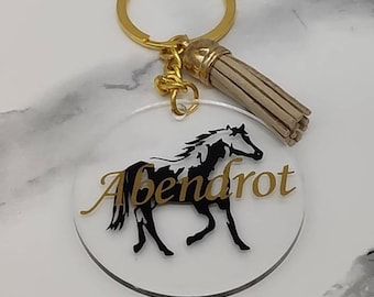 Llavero de caballo personalizable con manchas de vidrio acrílico | Amantes de los caballos| Chicas de caballos | Regalo de caballos