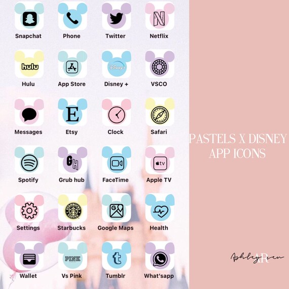 Disneys Pastel Mickey Mouse Ears App Icons Ios 14 Etsy disney s pastel mickey mouse ears app icons ios 14