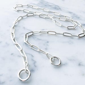 Sterling Silver Paperclip Carabiner Chain - 8.6mm Paperclip Chain Carabiner Necklace Silver - Open Chain with Loop Ring for Carabiner Silver image 7