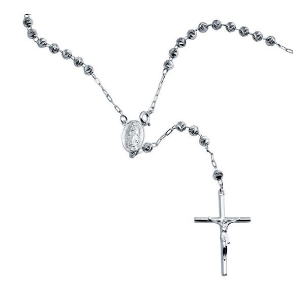 Silver Rosary Necklace Rosario de plata 925 Sterling silver