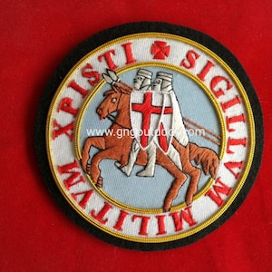 Knights Templar (Templier, Tempelritter) Seal Hand Embroidered Masonic Lodge Badge