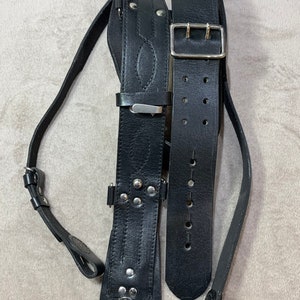 Sam Brown Belt With Strap Black Colour British Army Genuine Leather Sam Brown Belt