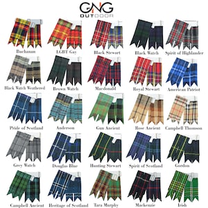 Scottish Men&#39;s Tartan Kilt  Flashes Available in 50+ Tartans Flashes
