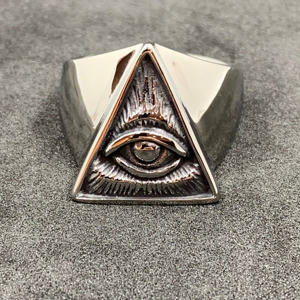 Illuminati All Seeing Eye Ring Masonic Men’s Ring And Jewel The Pyramid Eye Ring Masonic Jewels And Rings