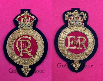 Her Majesty Queen Elizabeth II And His Majesty Charles III Blazer Badges King’s And Queen’ Hand Embroidered Bullion Wire Patch