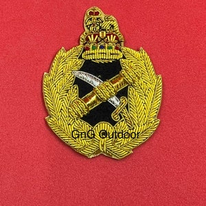 British Army General Officers Beret Badge Hand Embroidered with Bullion And Wire Cap Badge.