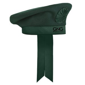 Scottish Irish Caubeen Beret Hat - Balmoral Beret Green Glengarry Hat - 100% Wool - Scottish Tam O Shanter Hat