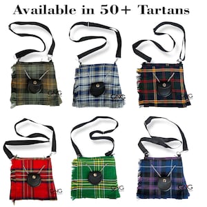 Bolso de hombro escocés para mujer, bolso de mano informal de tartán para mujer, disponible en más de 50 tartanes.