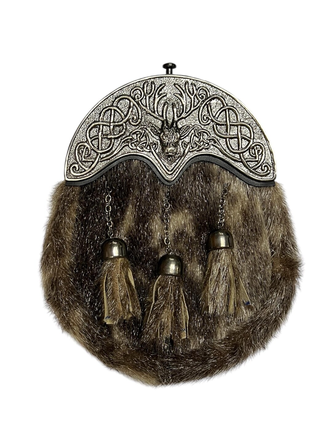 Semi Dress Sealskin Sporran 3 Tassels With Chain Belt main image 1