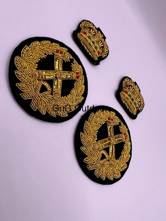 Metal Wire Embroidery Emblem/Handmade Metallic Thread Emblem/Hand