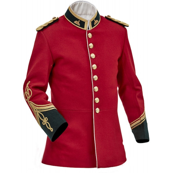 Veste de guerre zoulou rouge britannique vintage tunique d'officiers Circa pour hommes et femmes Veste anglo britannique 1879 | Tailles 34" à 54"