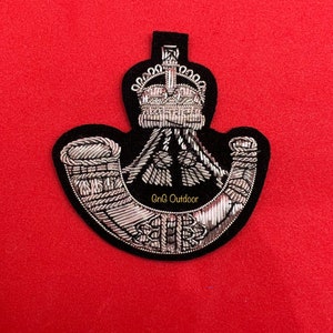 Rifles Regiment Beret Badge RR Hand Embroidered Bullion And Wire Cap Badge