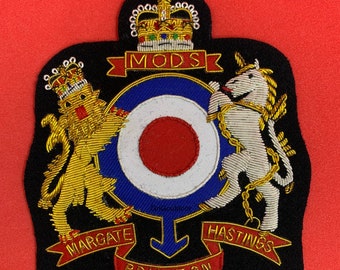 Naszywka MOD Roundel Parka, ręcznie haftowana naszywka MODS z drutu i kruszcu