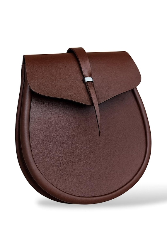 Brown Leather Day Sporran Scottish Traditional Kilt Sporran | With Chain Strap