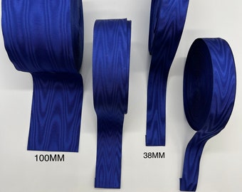 Masonic Regalia Apron Ribbon Royal Blue Moire Effect Ribbon Royal Blue Craft Apron Ribbon Sold As 5 Meter Length