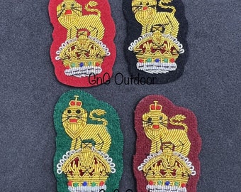 King’s Crown General Staff Officer Beret Badge Embroidered Bullion Wire Badge Available In Four Colours