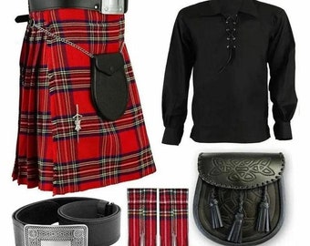 Men's Scottish Wedding Outfit Kilt Dress Traditional Kilt Outfit Available in Various 50+ Tartan Colors.