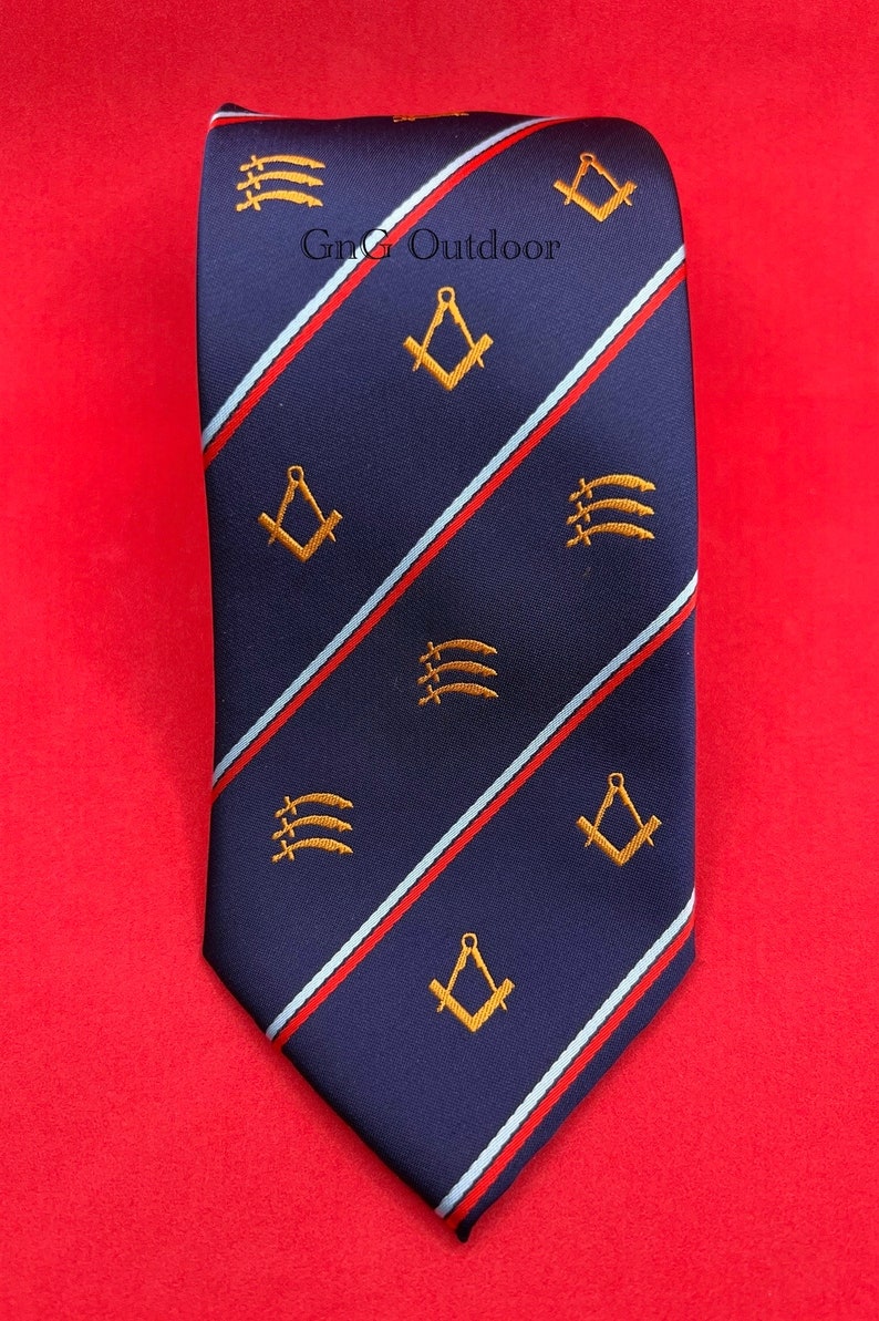 Essex Provincial Craft Neck Tie Masonic Essex Lodge Regalia Neck Tie Hecho a mano Masonic Lodge Regalo Corbata imagen 6