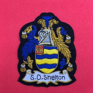 Family Crest Blazer Badge Hand Embroidered Bullion and Wire Coat of ...