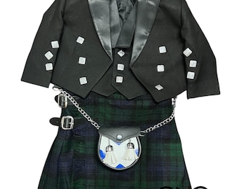 Scottish Baby Kilt Jacket Outfit Kids Kilt set Includes Baby Prince Charlie + Baby Kilt + Baby Sporran Available in Various 45+ Tartans
