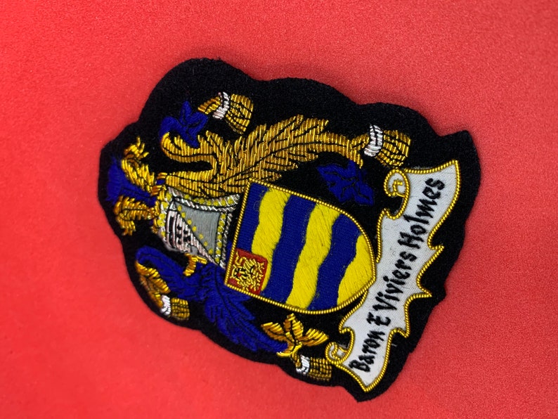 Family Crest Blazer Badge Hand Embroidered Bullion and Wire - Etsy