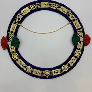 Masonic Regalia Grand Lodge Round Metal Chain Collar Gold Masonic Chain Collar With 24 Link