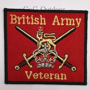 HM Forces Veteran Patch British Army Machine Embroidered Veteran Badge TRF