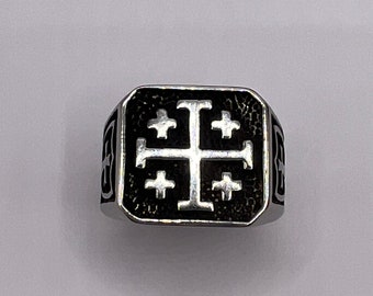 Knights Templar Men’s Ring Masonic Knights Templar Cross Stainless Steel Ring Masonic Ring Men’s Freemason Ring And Jewellery