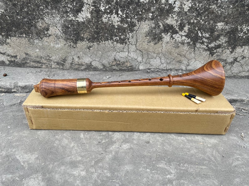 Rosewood Handmade RAUSCHPFEIFE Small Wooden Medieval Shawm Instrument ...