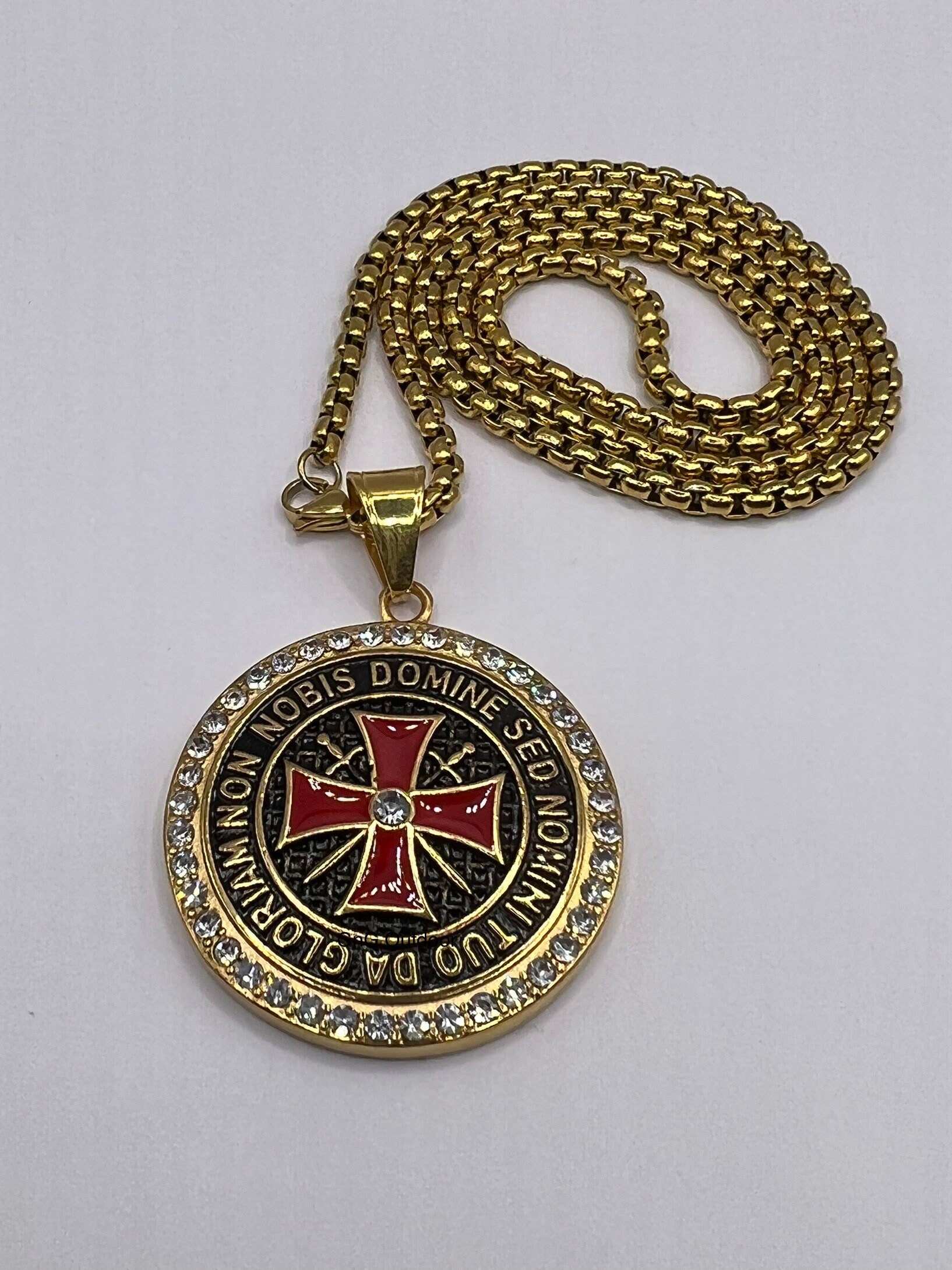 Masonic Knights Templar Seal Gold Plated Neck Pendant Masonic - Etsy Hong  Kong