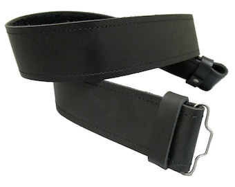 Black Leather Kilt Belt Adjustable Sizes For Highland Kilts Plain