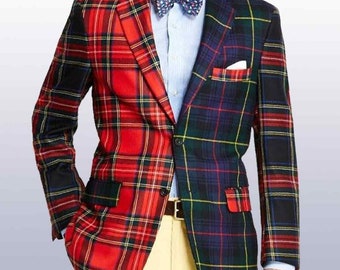 Men's Modern Tartan Jacket Fashion Tartan Coat - Scottish Wedding Tartan Jacket Customised Kilt Jackets