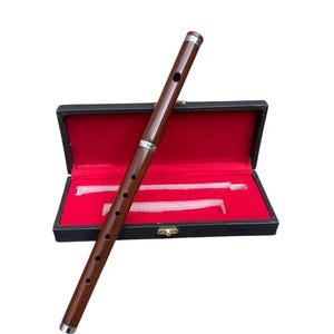Irish Flute Two Parts Rosewood Packed In Wooden Standard Size Carry Case
