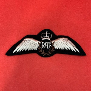 RAF Pilot Wings Badge Royal Air Force Machine Embroidered Patch Air Force Wing Patch