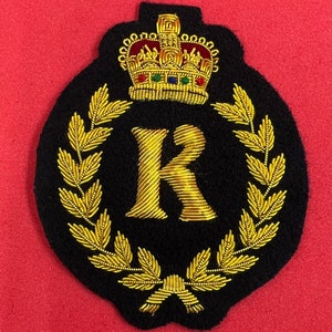 Hand Embroidered Gold Bullion Wire Alphabet Crest Blazer Badge Handmade Jacket Patch Polo Shirts Blazer Alphabet Crest