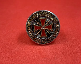 Knight Templar Cross Seal Silver Ring Masonic Men’s Stainless Steel Ring Masonic Knight Templar Large Statement Ring