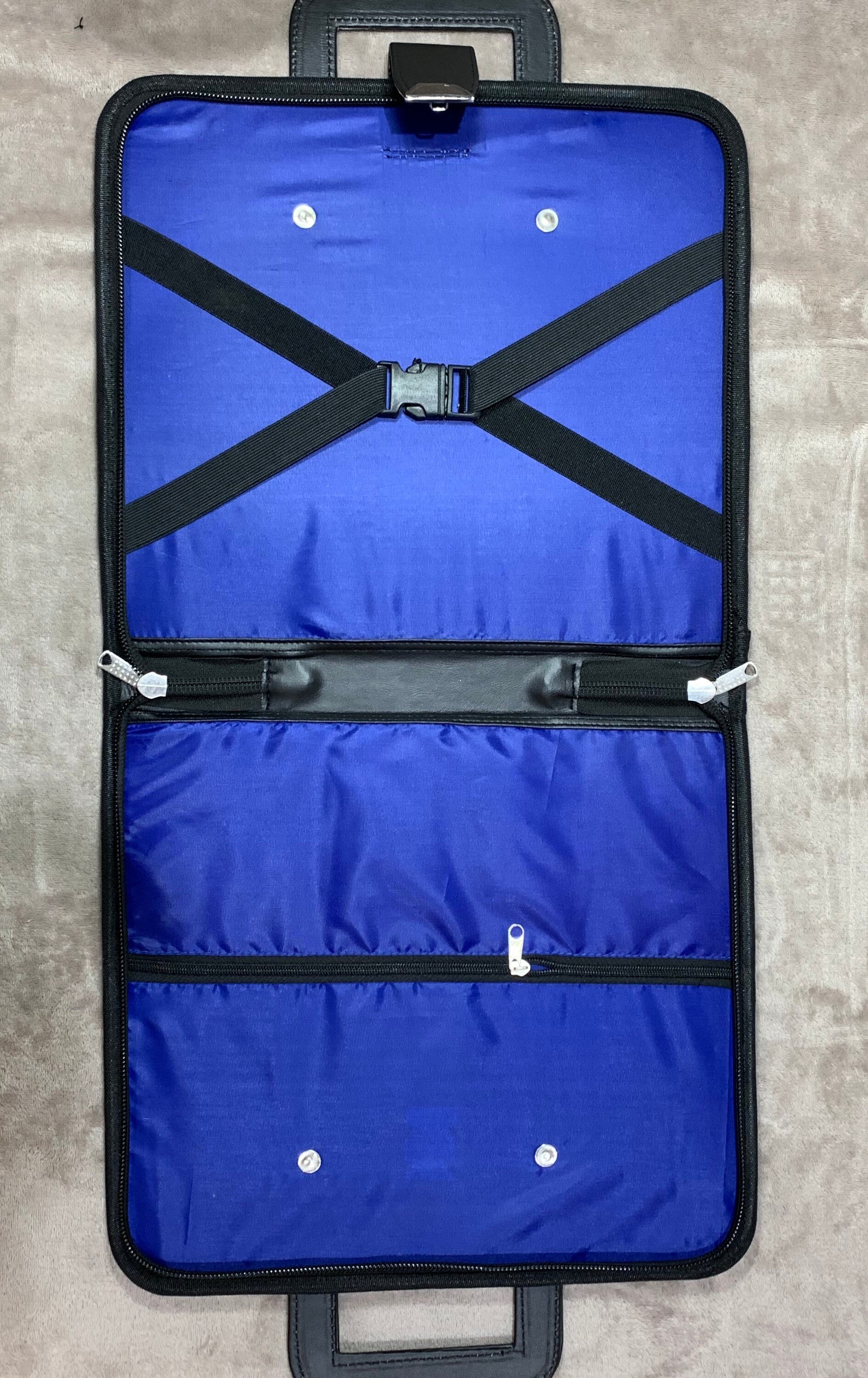 thumbnail interactive-video image 1 of Masonic Black Faux Leather Apron Soft Case With Handle – Freemasonry Regalia, 2023, Made In USA 1 of 3