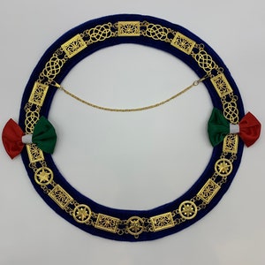Masonic Regalia Grand Lodge Round Metal Chain Collar Gold Masonic Chain Collar With 22 Links