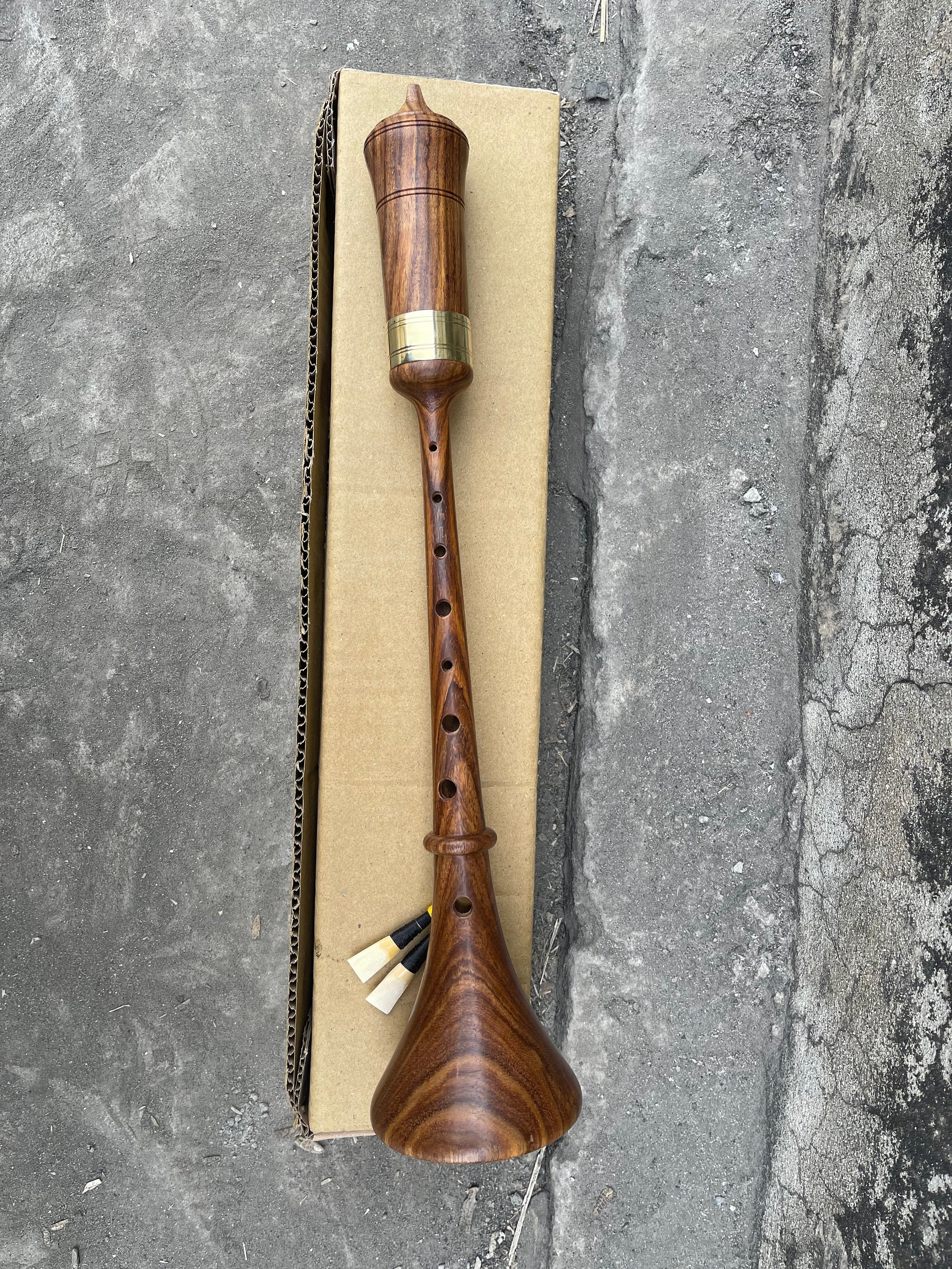 Rosewood Handmade RAUSCHPFEIFE Small Wooden Medieval Shawm Instrument ...