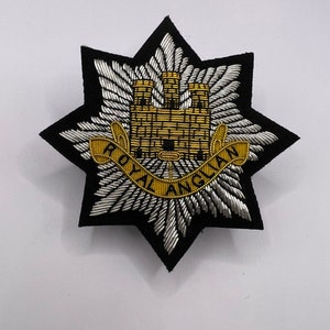 Royal Anglian Regiment Blazer Badge RA Handmade With Bullion & Wire Blazer Badge