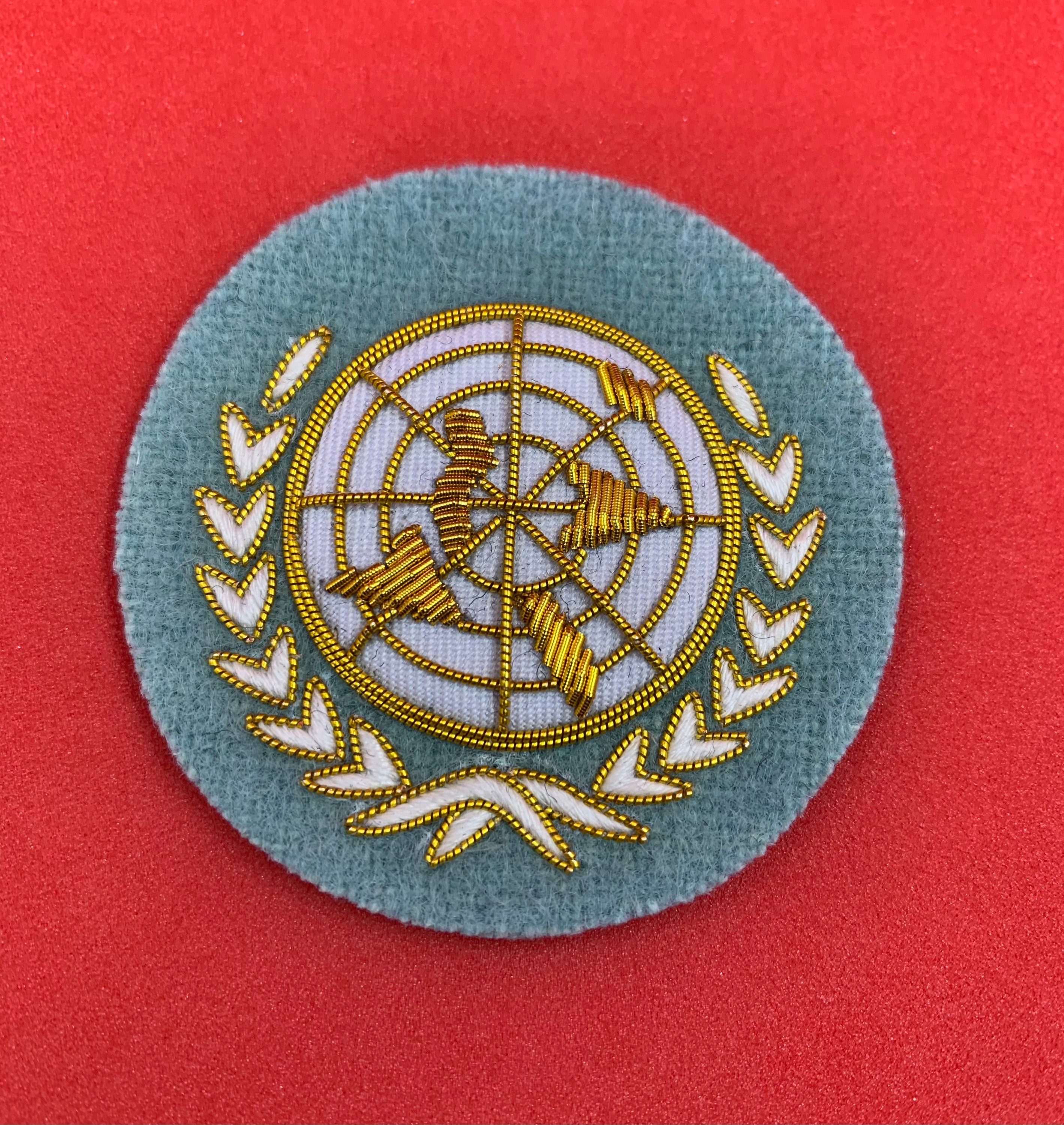 United Nations Hand Embroidered Bullion And Wire Cap Badge UN Etsy